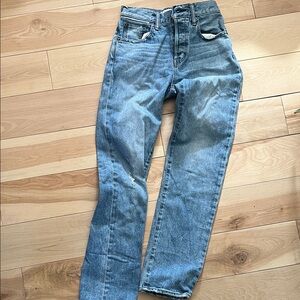 Moussy Light Blue Wash Straight Leg Jean